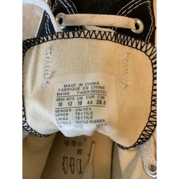 Converse Size 10 Mens All Star Black Sneakers Shoes Low Top Lace Up - Picture 6 of 10